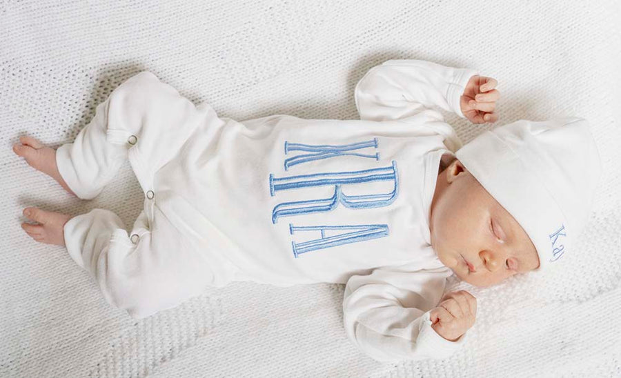 Monogrammed newborn outfit