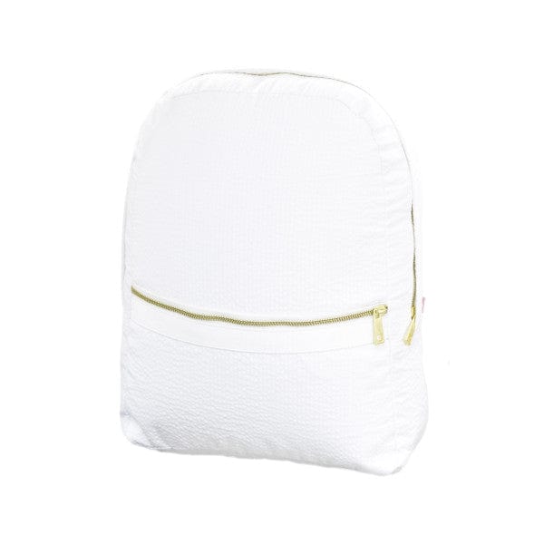 My product bases White Seersucker Medium Backpack .