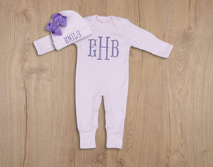 La Maison du Monogramme Coming Home Outfit Baby Girl Pink
