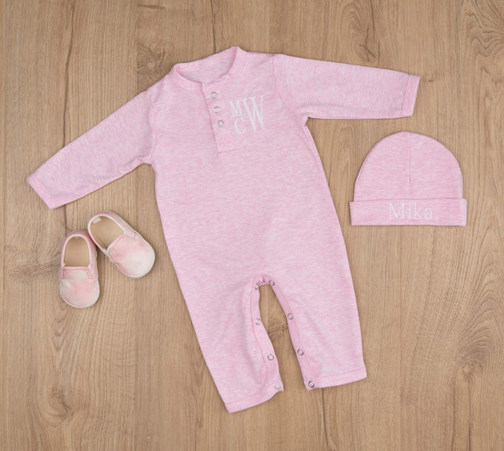 Pink coming home outfit for a baby girl