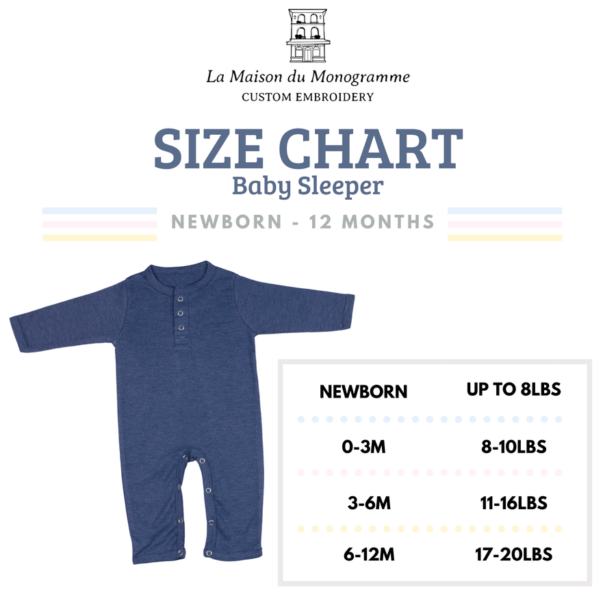 Blue Newborn Coming Home Outfit for a Baby Boy. Sleeper with Monogram - La  Maison du Monogramme